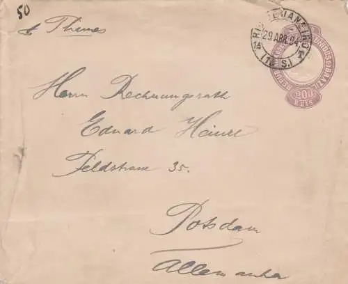 1894: letter Rio de Janeiro to Potsdam/Germany