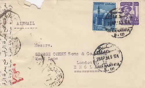 5x covers, air Mail, Cairo to England
