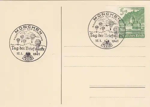 Blanko Sonderstempelbeleg 1941: München: Tag der Briefmarke