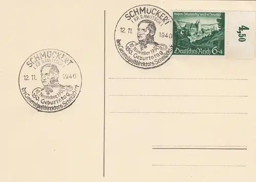 Certificat spécial de timbre blanc 1940: Décoré: 150 Né du Directeur général des postes