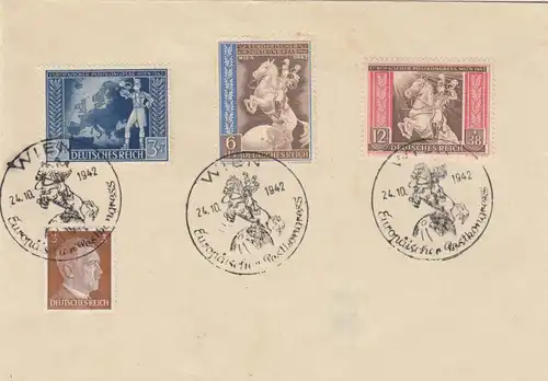 Blanko Sonderstempelbeleg 1942: Wien: Europäischer Postkongress 24.10.1942