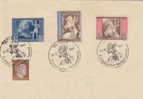 Blanko Sonderstempelbeleg 1942: Wien: Europäischer Postkongress 24.10.1942