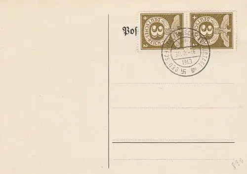 Blanko Certificat spécial de timbre 1943: Hambourg: Journées culturelles franco-italiennes