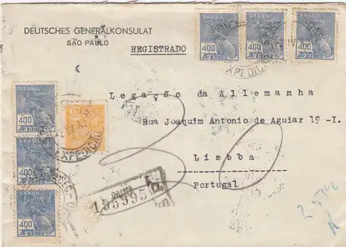 1940: Consulat général allemand Sao Paolo, registered to Lisboa