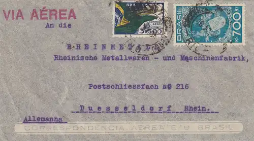 1935: 3x covers Sao Paulo to Lubeck, Düsseldorf, Radebeul