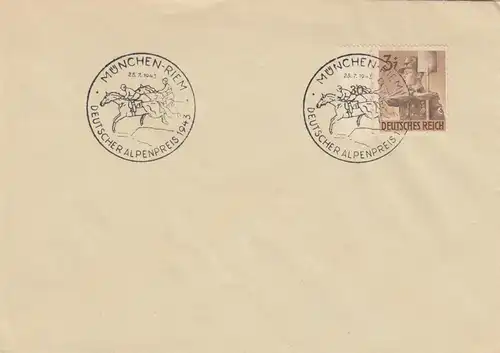 Blanko Certificat spécial de timbre 1943: Munich: Prix alpin allemand 1943