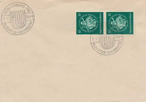Blanko Sonderstempelbeleg 1944: Königsberg: 400 Jahre Albertus-Universität