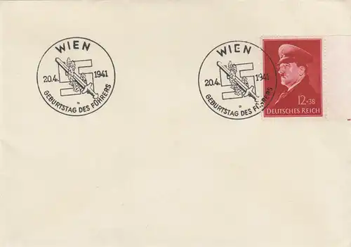 Blanko Certificat spécial de timbre 1941: Vienne: anniversaire du Führer