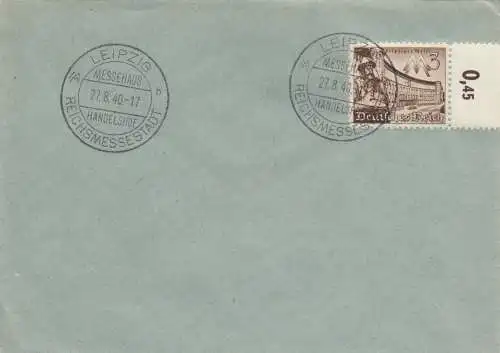Blanko Certificat spécial de timbre 1940: Leipzig: Messehaus Handelshof, Reichsmessestadt
