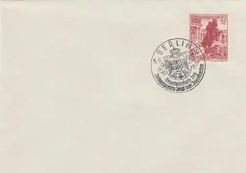 Blanko Certificat spécial de timbre 1939: Berlin: visite d'État du prince Régent Jugoslav.
