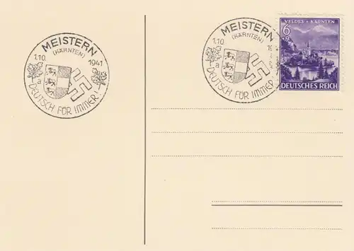Blanko Certificat spécial de timbre 1941: Maîtres (Carteaux): Allemand pour toujours 1.10.1941