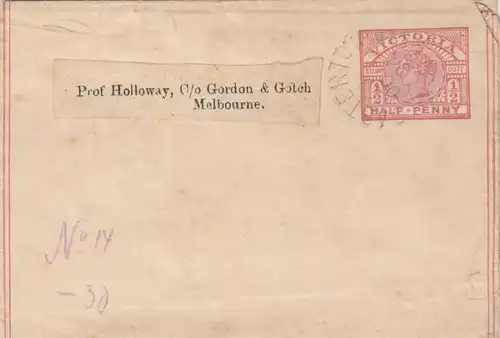 1890: Wrapper Victoria to Melbourne