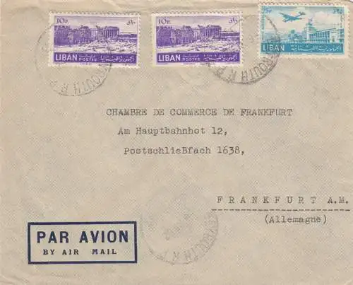 1952: air mail Beyrouth to Frankfurt, IHK