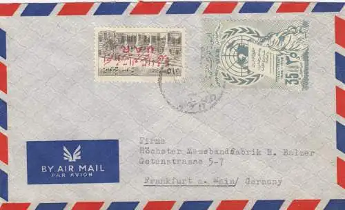 letter air mail Alep to Frankfurt.