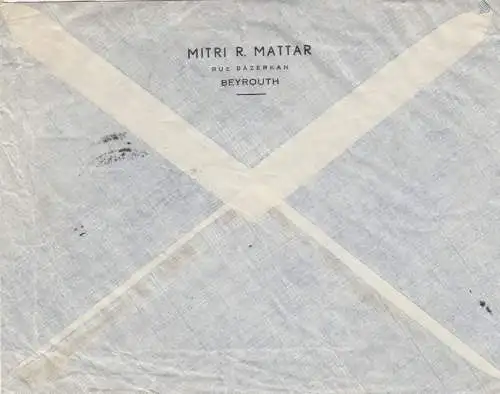letter air mail Beyrouth to Frankfurt 1957