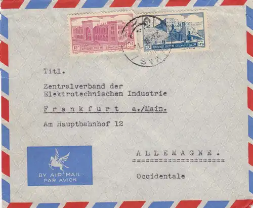 letter air mail Damas to francfurt 1972