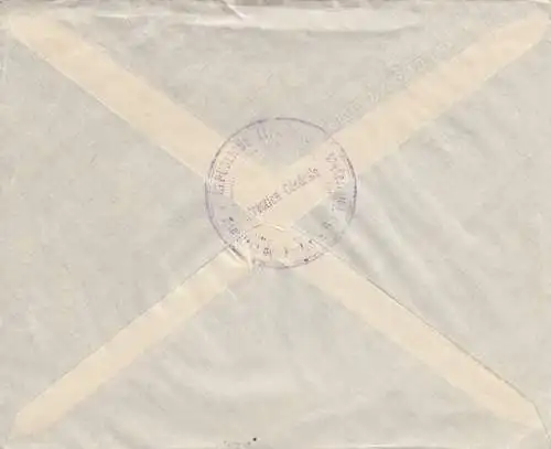 1961: Registered air mail Ministère des P.T. T. to Germany