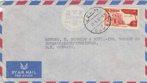 1957: air mail Damas to Schmalchalden