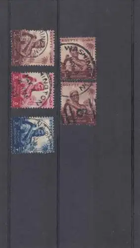 5 stamps Egypt Washington 1955