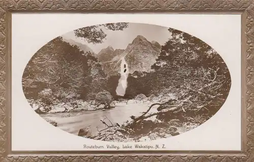 2x cartes postales: Dunedin gardens, Routeburn Valley