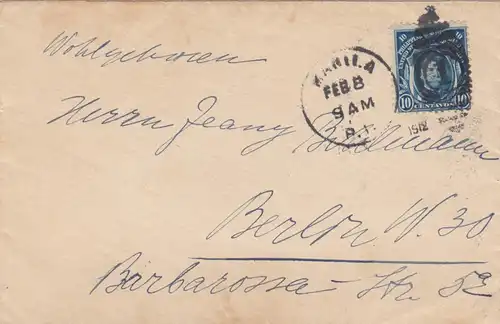 Manila letter to Berlin