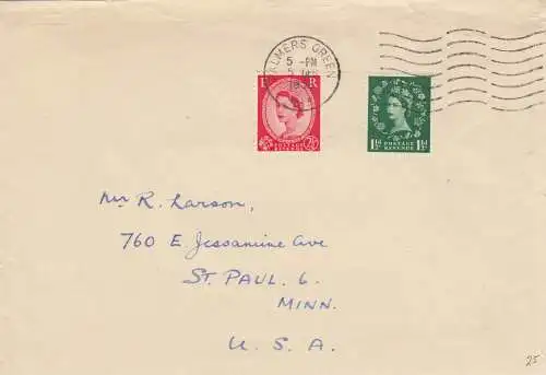 letter 1952: Palmers Green to St. Paul, Minn, États-Unis