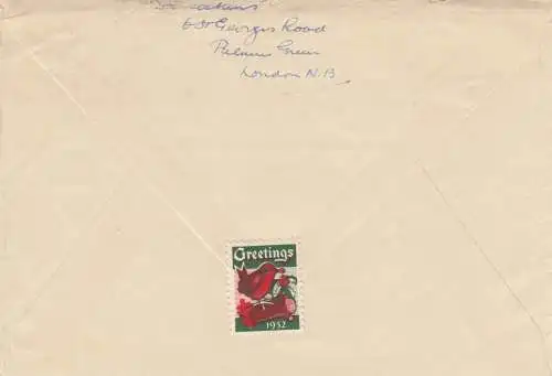 letter 1952: Palmers Green to St. Paul, Minn, États-Unis