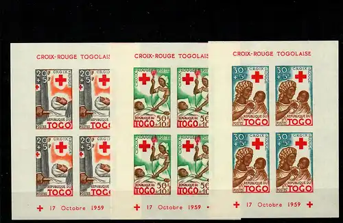 3x bloc 17.10.1959, mnh, **, Red Cross Togo