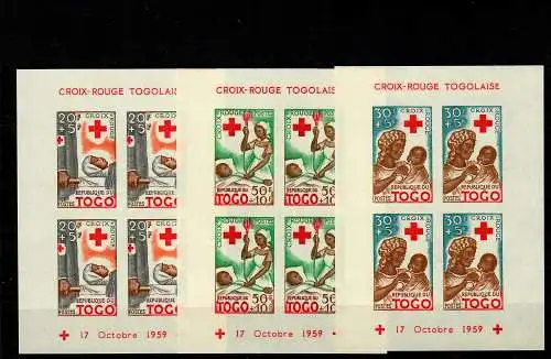 3x block 17.10.1959, mnh, **, Red Cross Togo