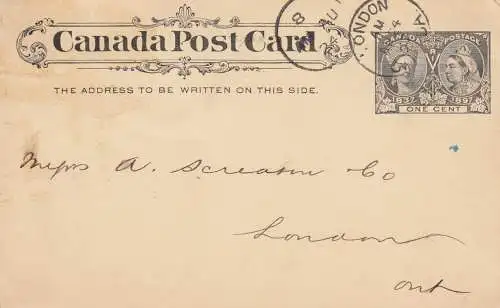 Canada post card to London