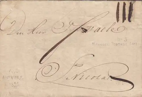 Antwerpen 1822: letter to Nicolas, with text