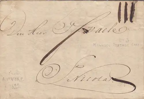 Anvers 1822: letter to Nicolas, with text
