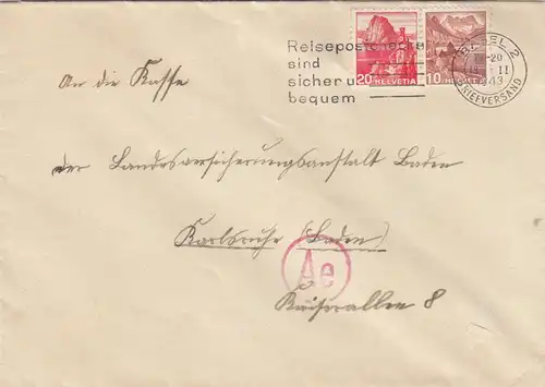 1943: Basel to LVA Karlsruhe, censor