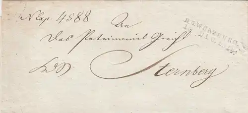 Brief von Würzburg 1818 nach Sternberg