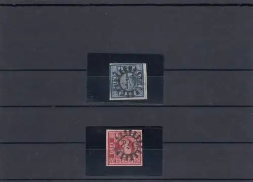 MiNr. 9 und 10, gestempelt Mühlradstempel 578 Werneck