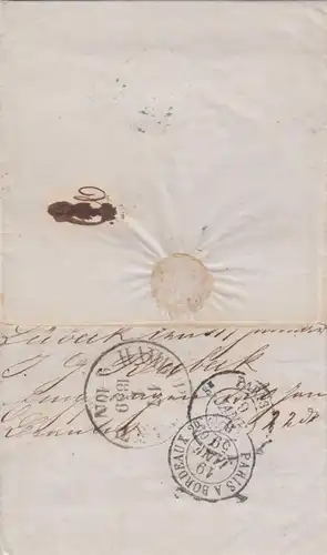 Brief 1859 von Lübeck nach Bordeaux mit Text