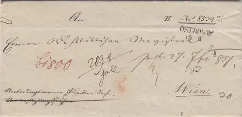 Lettre d'Ostrowo 1819 à Vienne