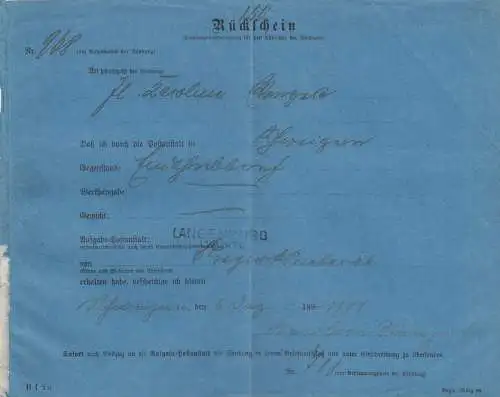 2x Rücksein Langenburg 1912/1901 