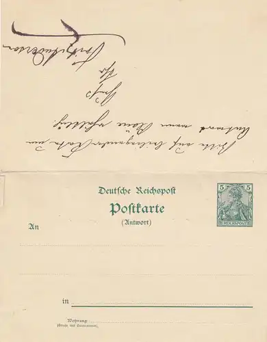 Affaire entière Dresde 1902 avec carte de réponse