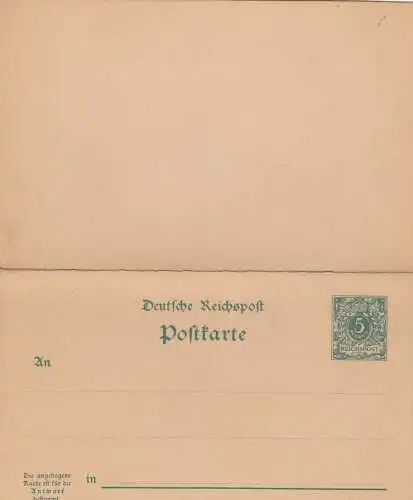 Affaire entière Deutsche Reichspost avec carte de réponse, non utilisée