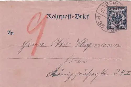 3x Lettre Rohrpost Berlin 1899/1900 Berlin