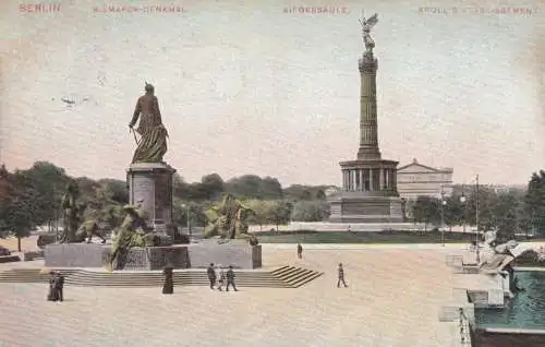 Carte de vue Berlin Siegeskoll 1908 d'après Dorchester, Taxe