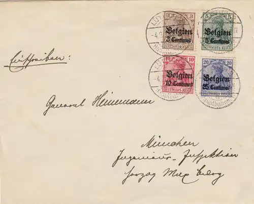 1915, lettre de Liège à Munich au général Heinemann