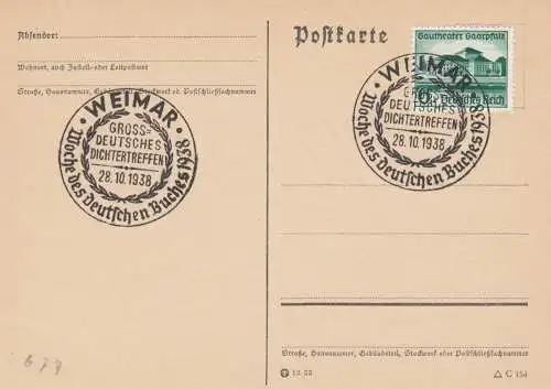 3 cartes postales: rencontre de poètes Weimar et Sarrebruck