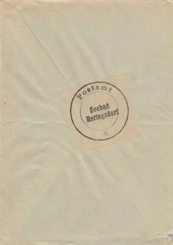 Sonderstempel 1937 Seebad Herjngsdorf, Generalappell Erzieher Pommern, Postsache