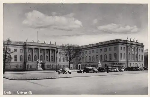 Ansichtskarte Universität Berlin, 1936, Sonderstempel Olympiade, Stadion