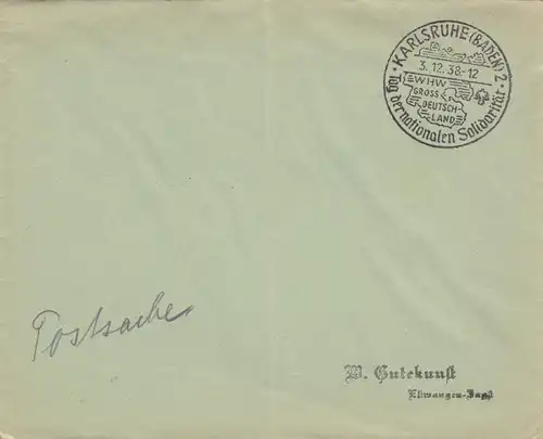 Tampon spécial 1938 Karlsruhe, Journée de la solidarité internationale