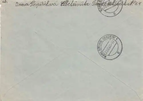 B&M: 2x Einscheiben Elbeteinitz, Turnau nach Karlsruhe 1942