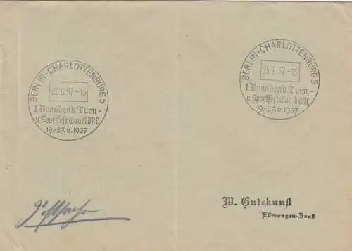 Sonderstempel 1937, Berlin, Turn- und Sportfest