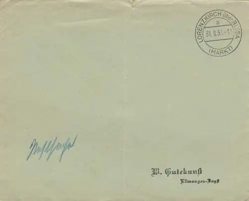 Sonderstempel 1937, Lorenzkirch über Riesa, Postsache